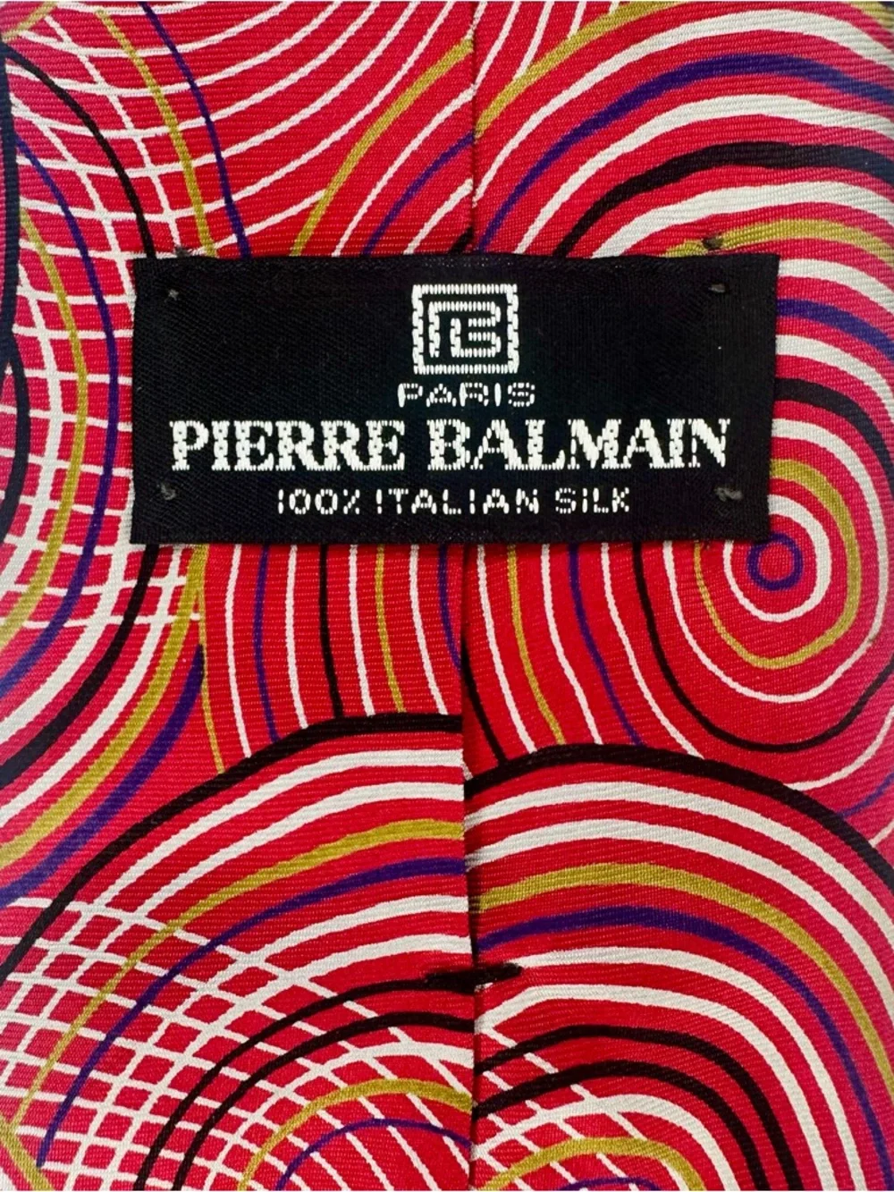 Vintage PIERRE BALMAIN PARIS All Silk Red Classic Tie, 3.75”